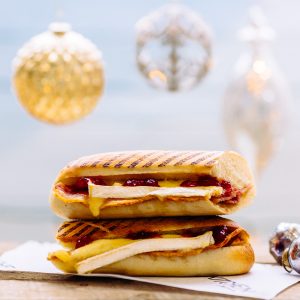 Bacon, brie and cranberry panini